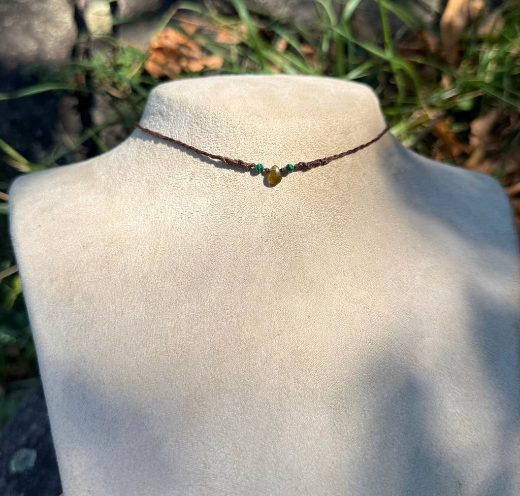 Green Tourmaline & Malachite Choker