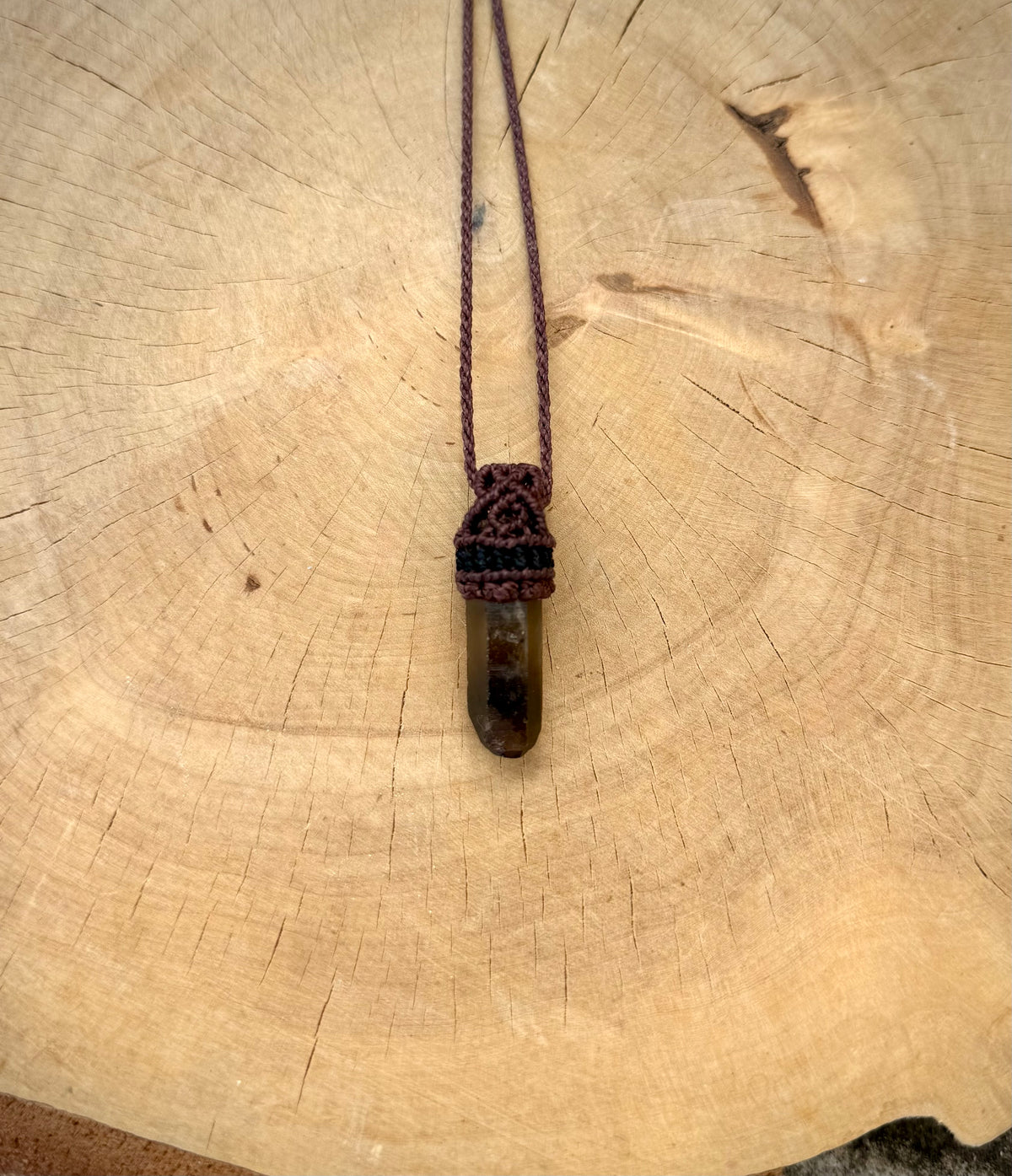 Smoky Quartz - Macrame Necklace