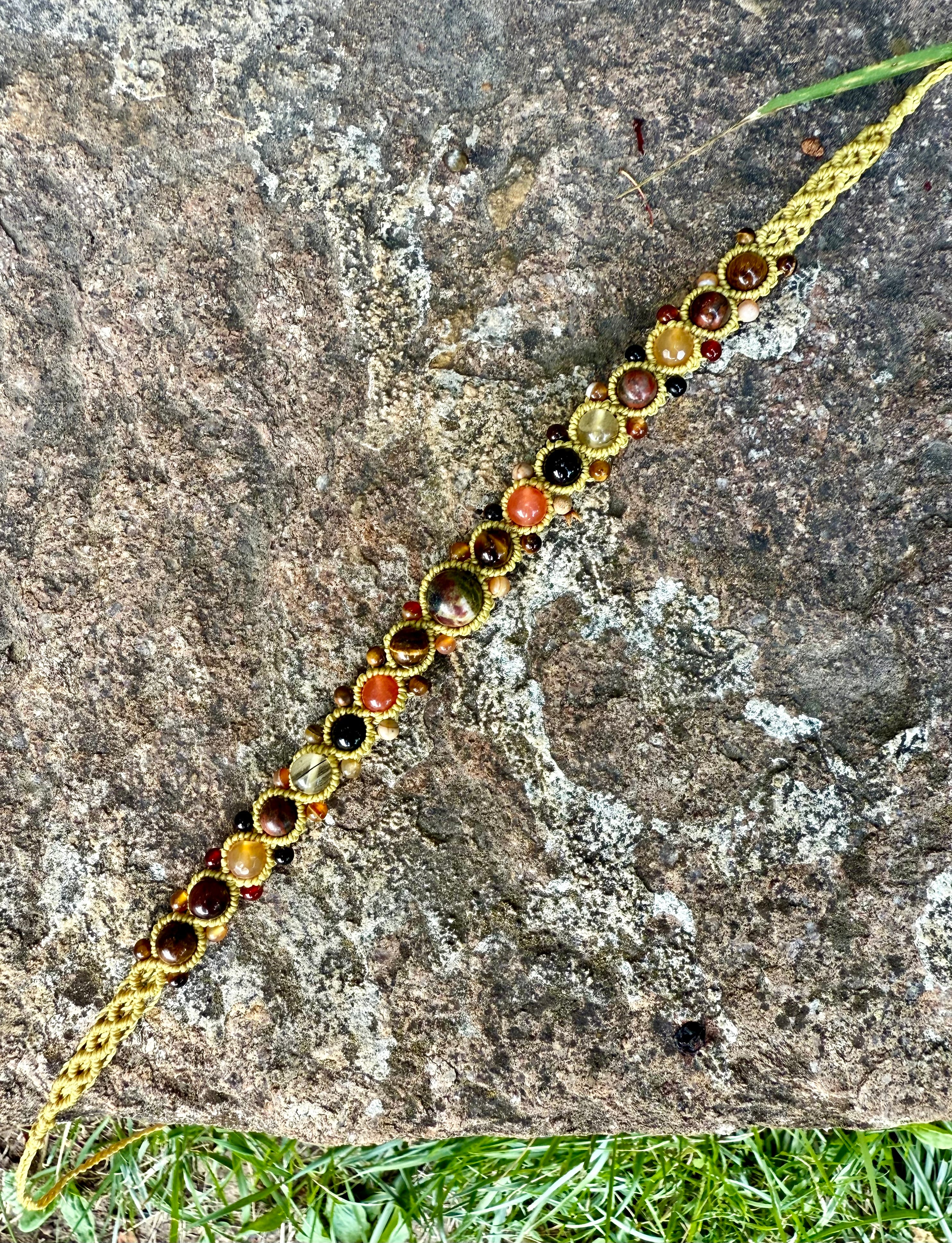 Fire Spirit Gemstone Macrame Choker