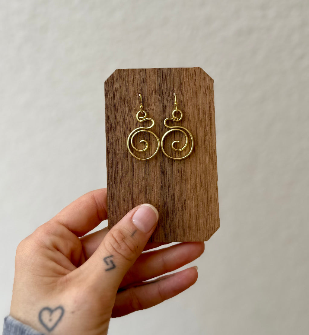 Spiral Brass Earrings