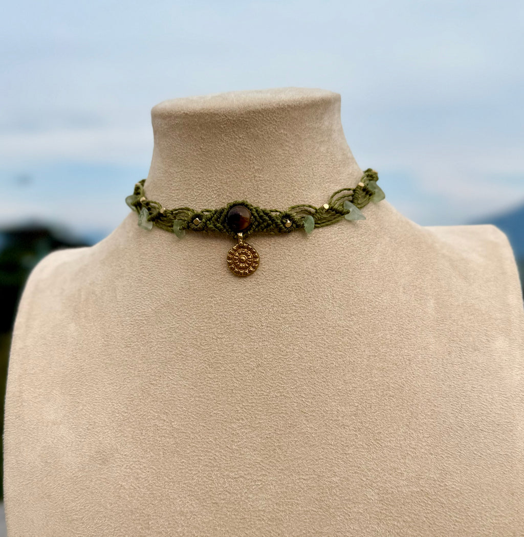 Green Macrame Choker