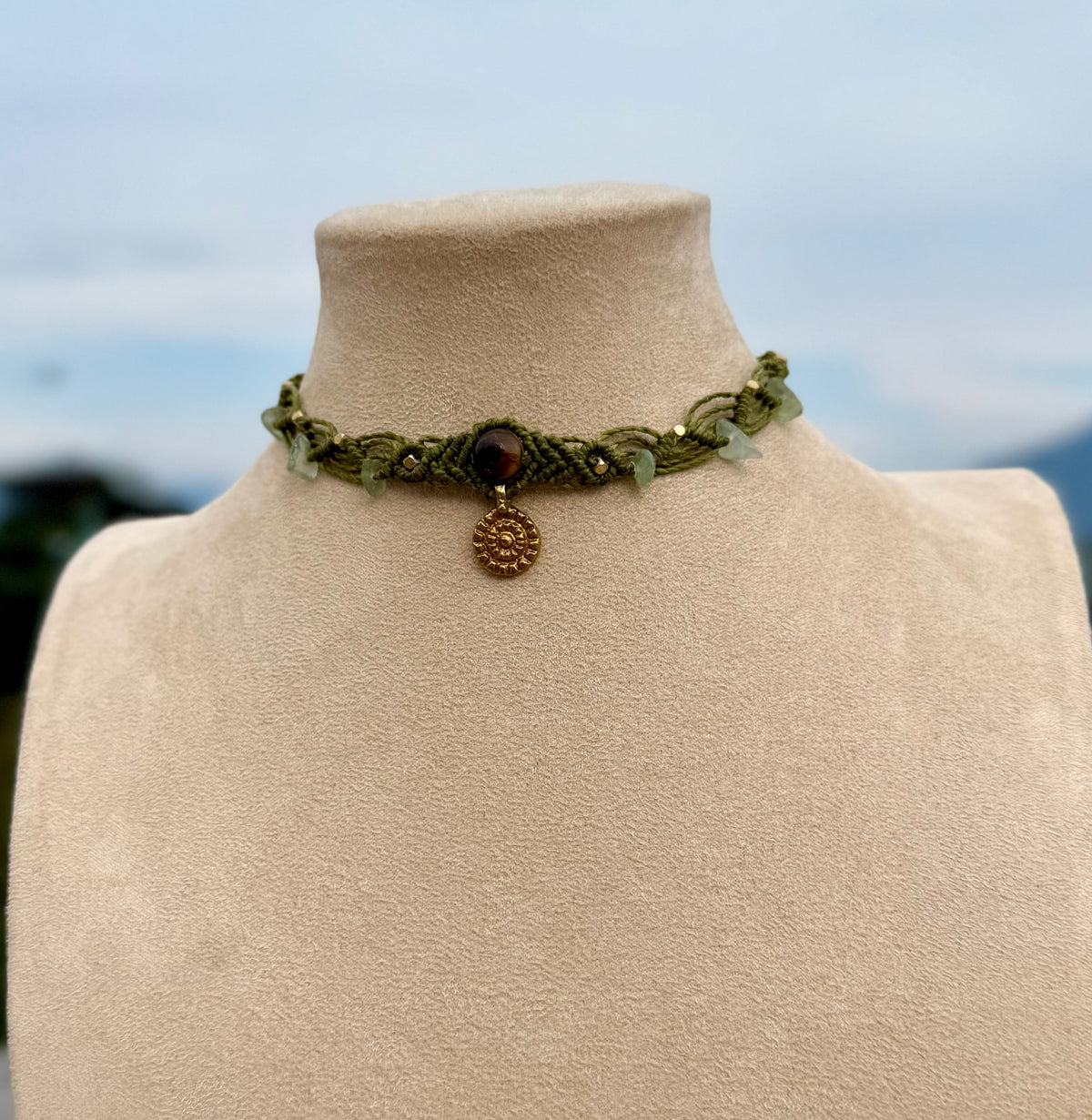 Green Macrame Choker