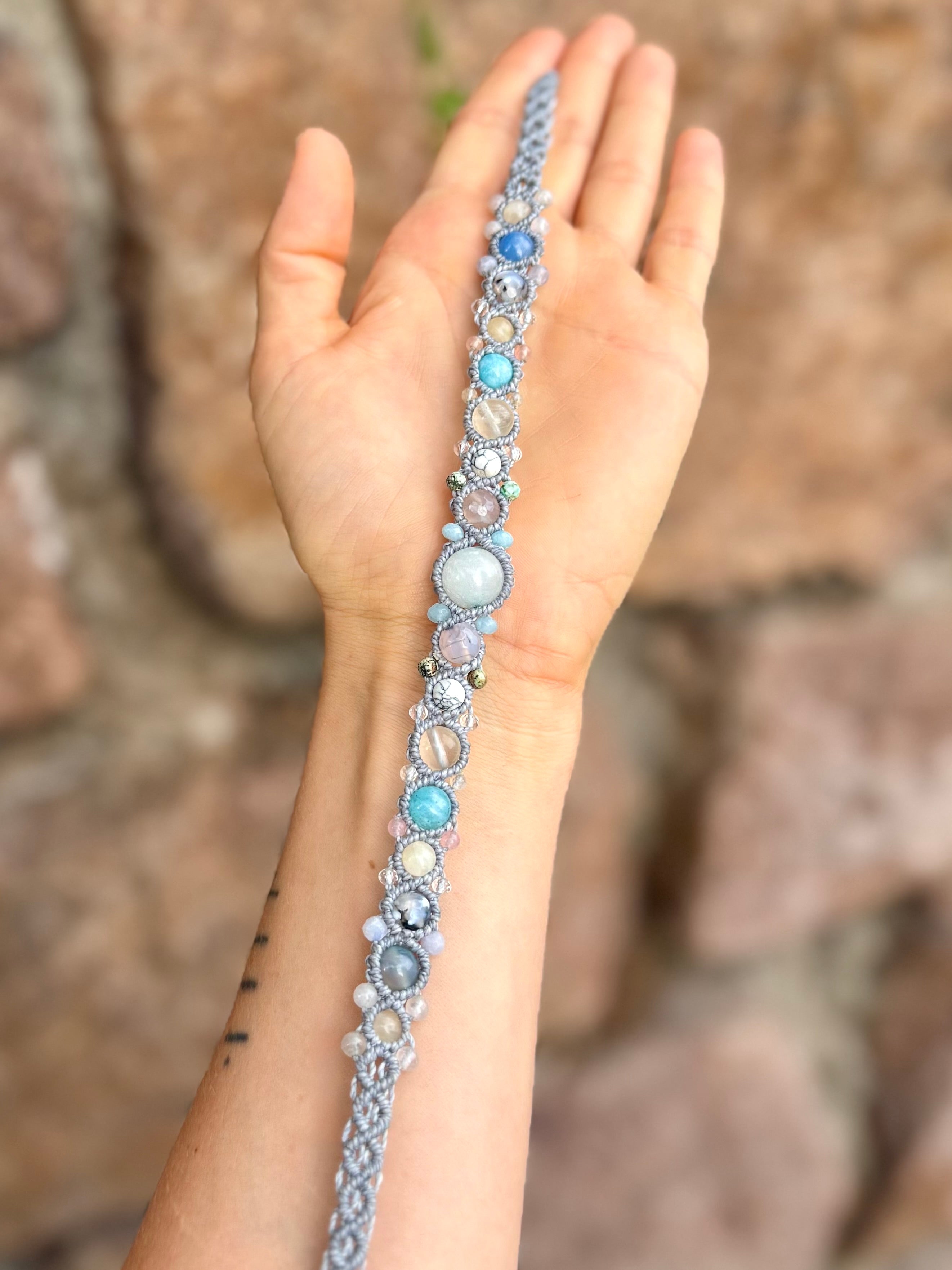 Air Spirit Gemstone Macrame Choker