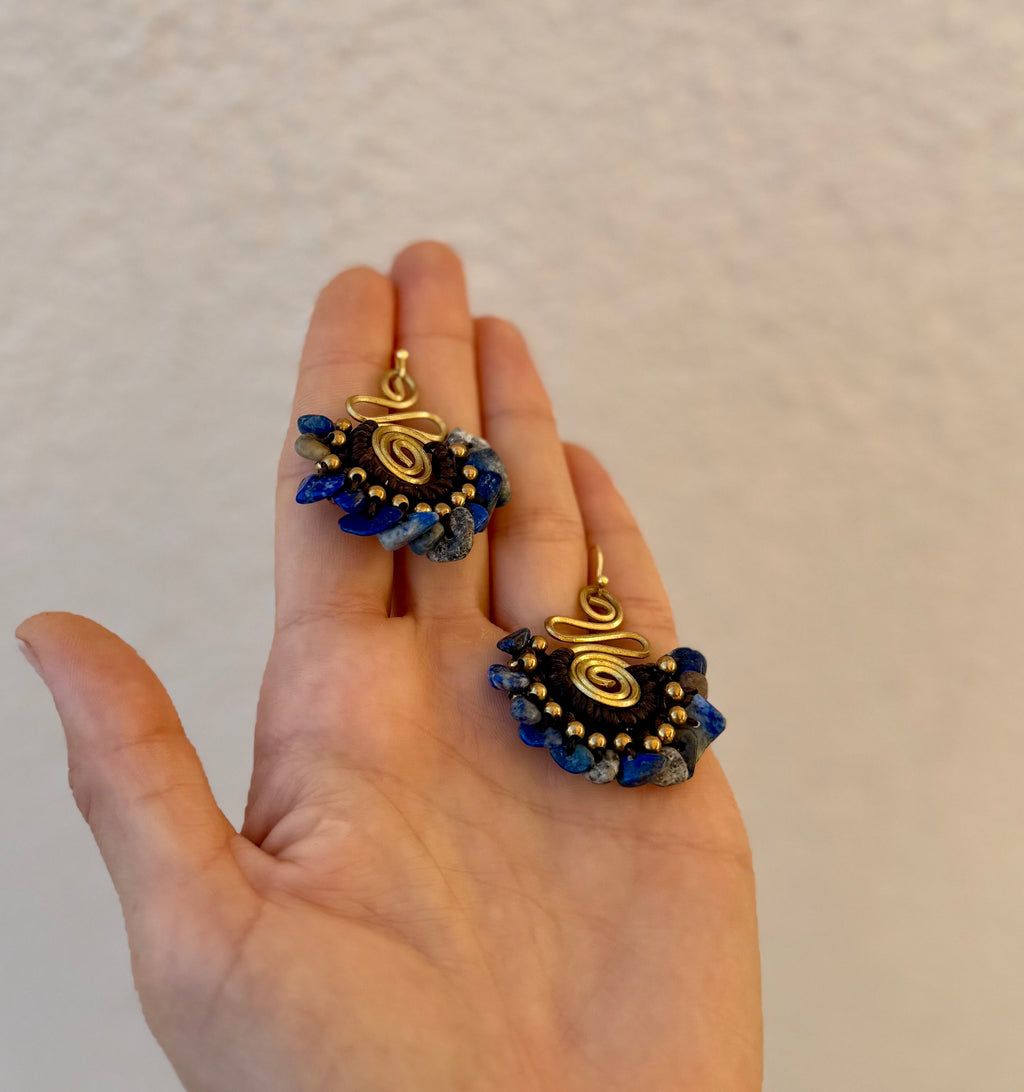 Indigo Spirit - Sodalite Spiral Earrings