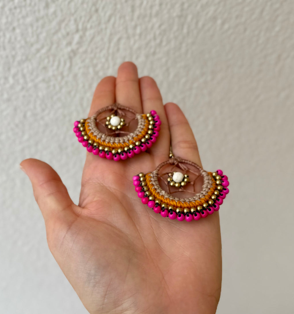 Pink Dreamcatcher Earrings