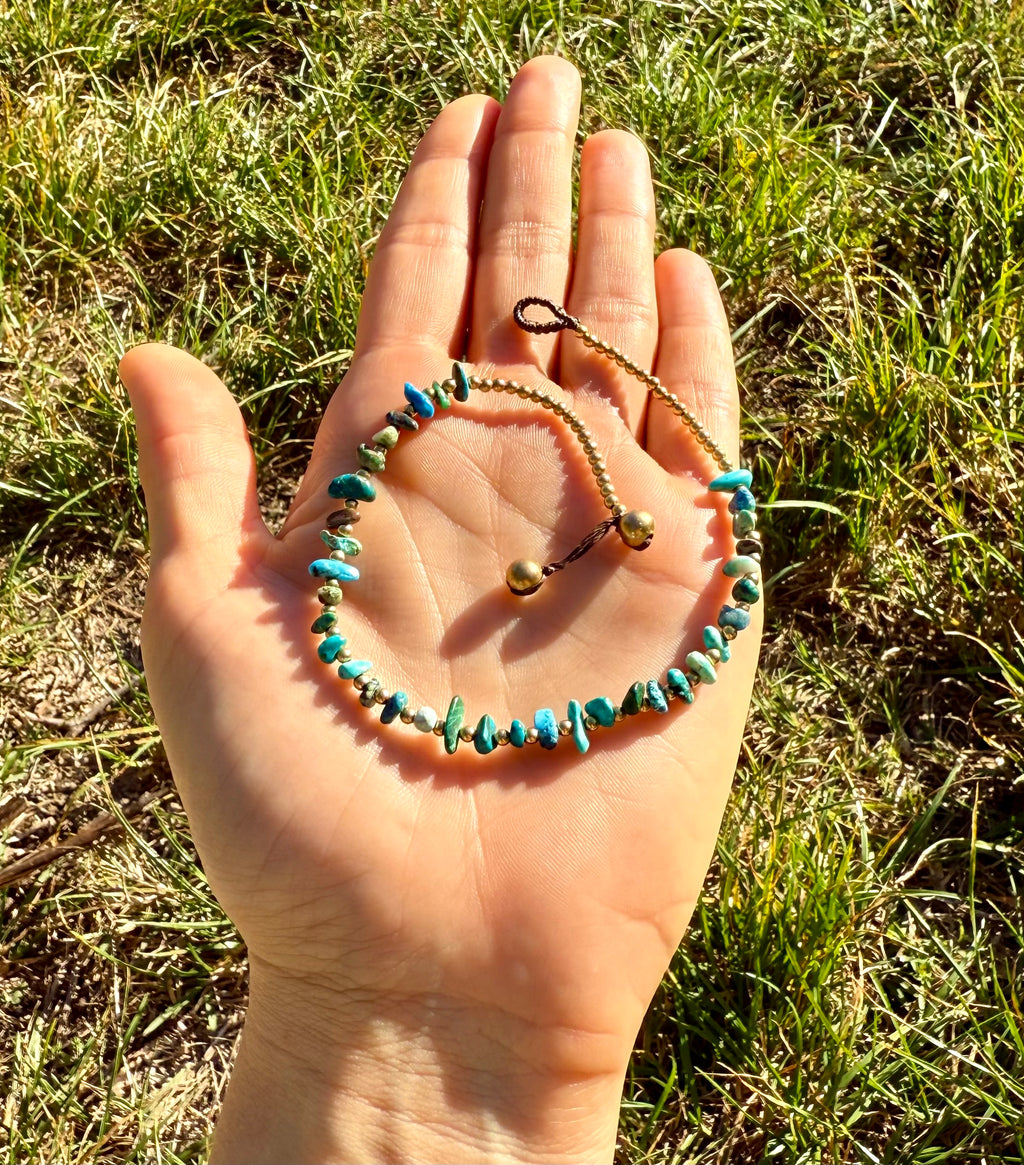 Chrysocolla Anklet
