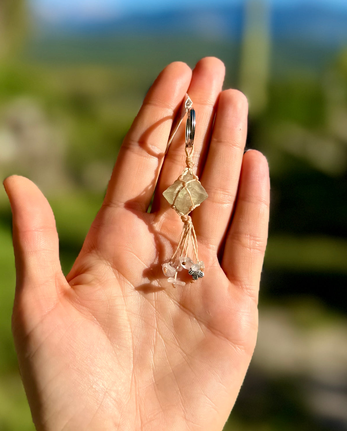 Green Fluorite • Rose Quartz