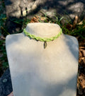Green Macrame Feather Choker