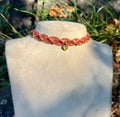 Orange Macrame Leaf Choker