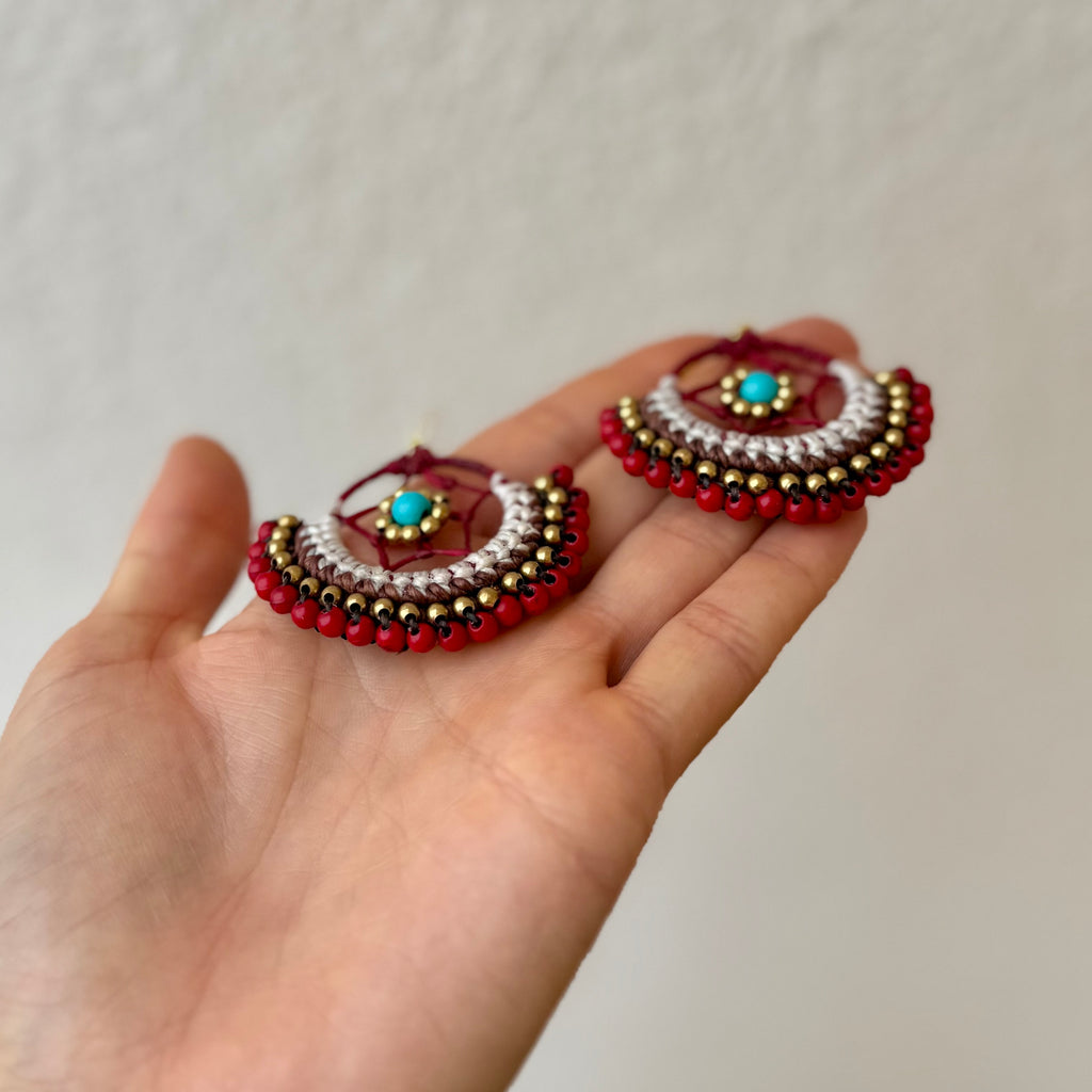 Red Dreamcatcher Earrings