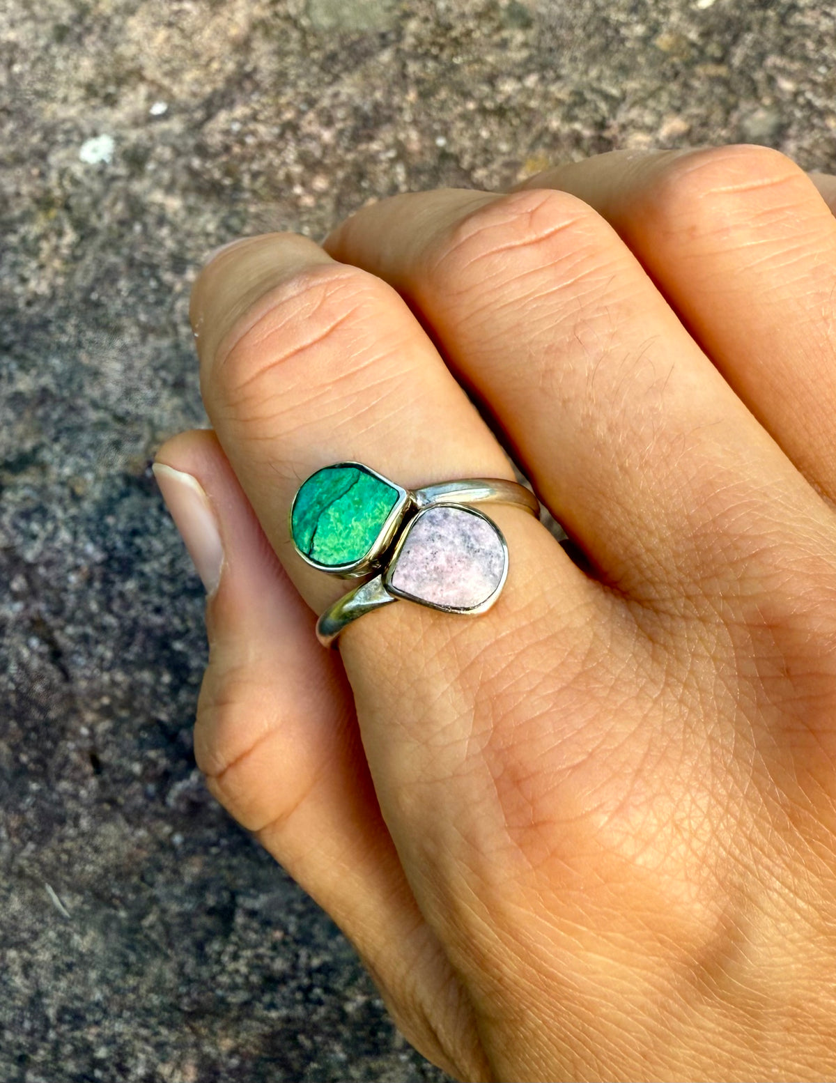 Chrysocolla & Rhodonite Ring