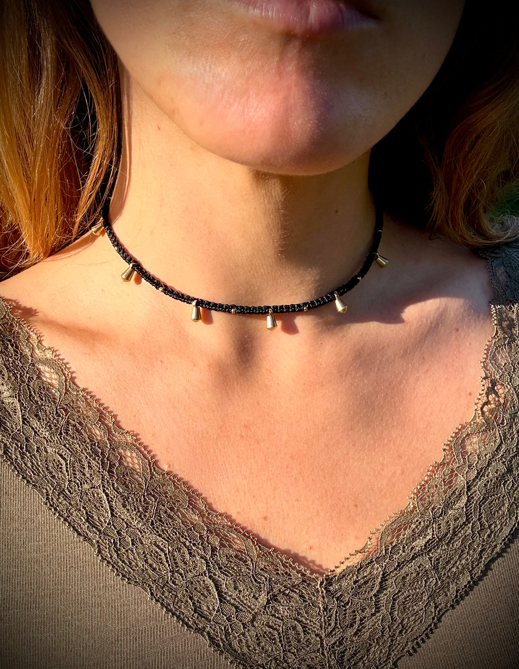 Delicate Drops Choker - Black