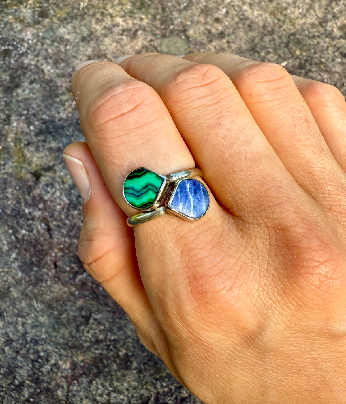 Malachite & Apatite Ring