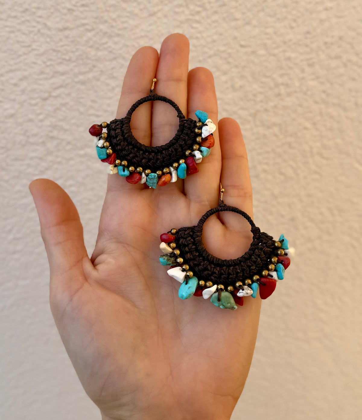 Terra Viva - Macrame Mixed Gems Earrings