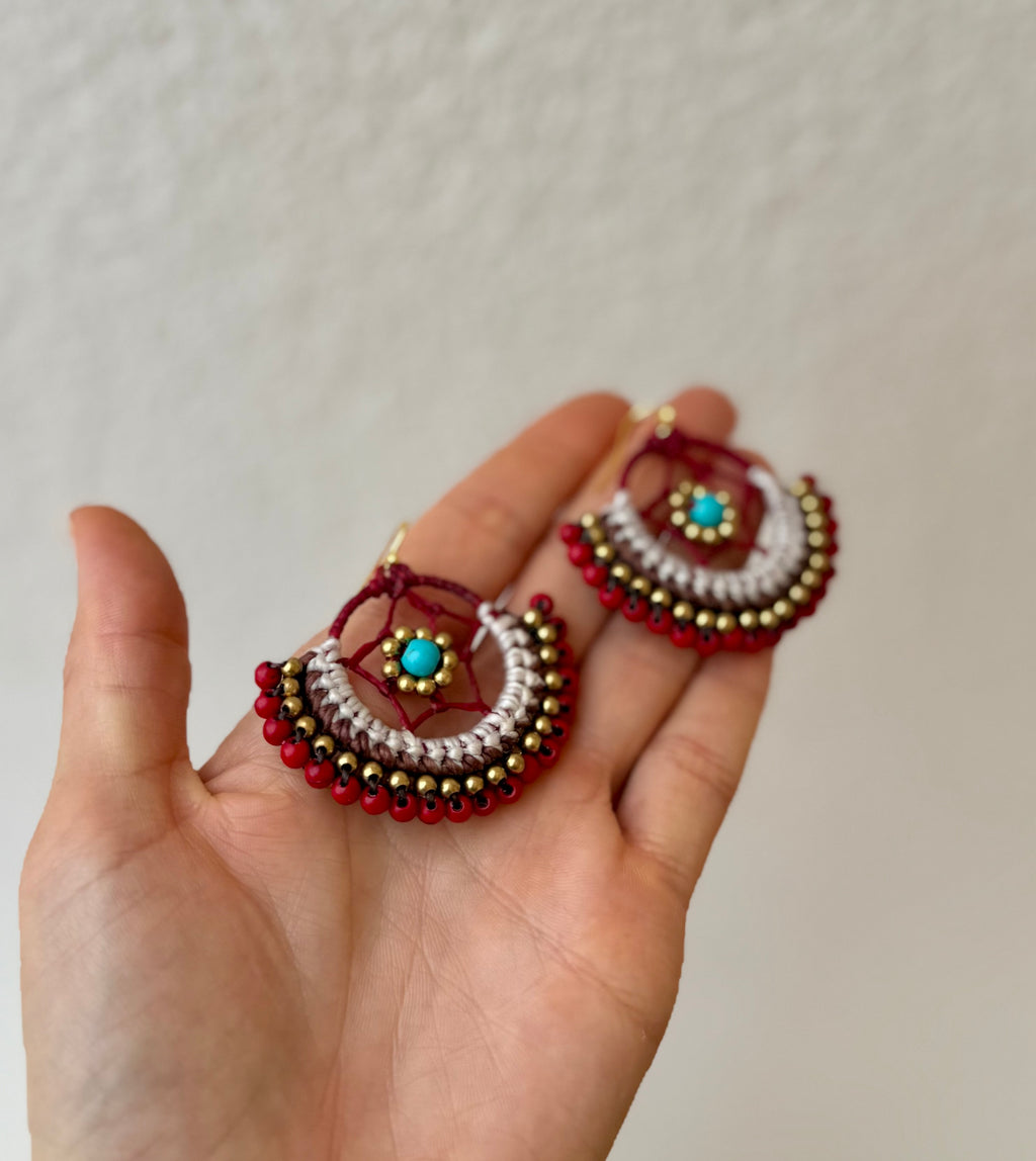 Red Dreamcatcher Earrings