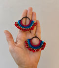 Caribbean Soul - Macrame Red Coral Earrings