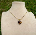 Colombian Tiger's Eye Amulet - Heart