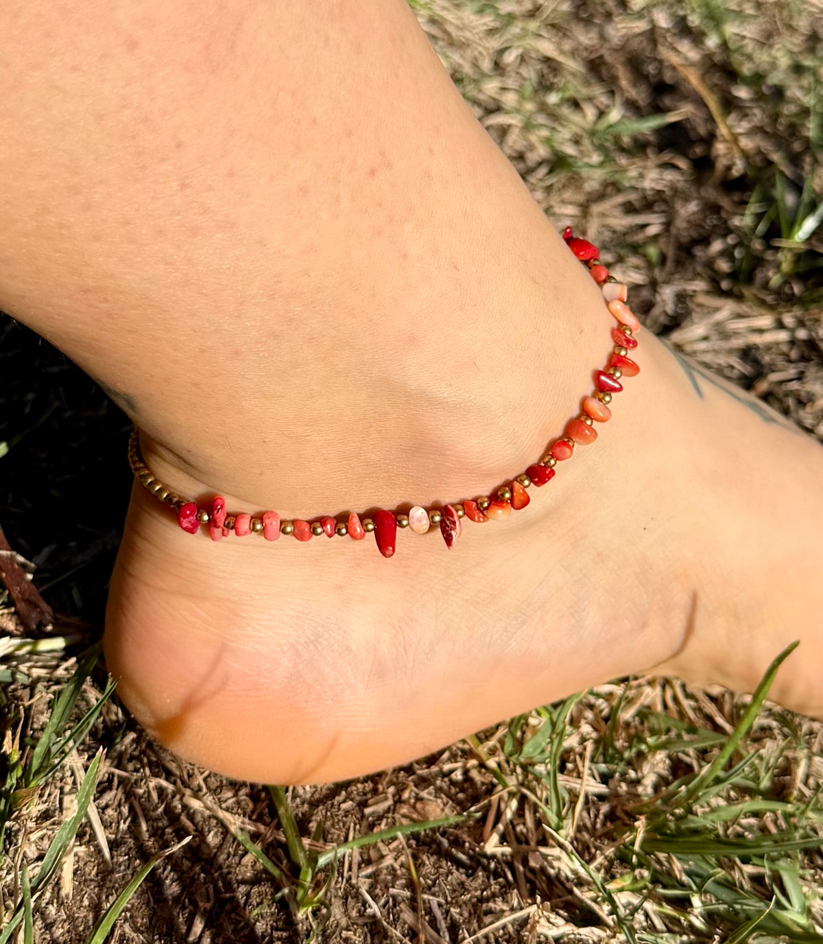 Red Coral Anklet