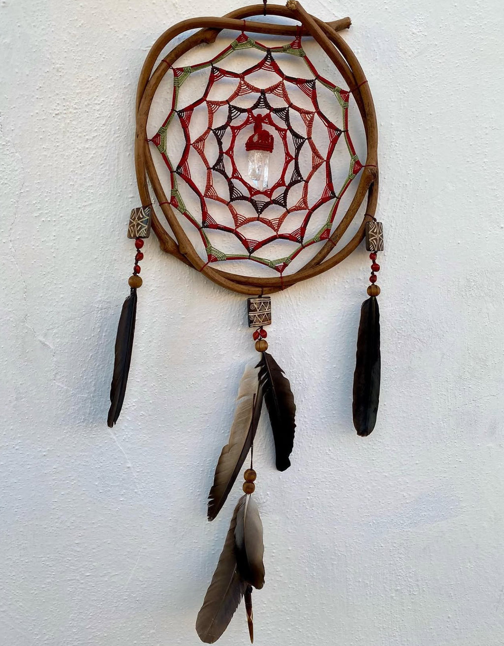 Natural Deamcatcher Red - Crystal Quartz