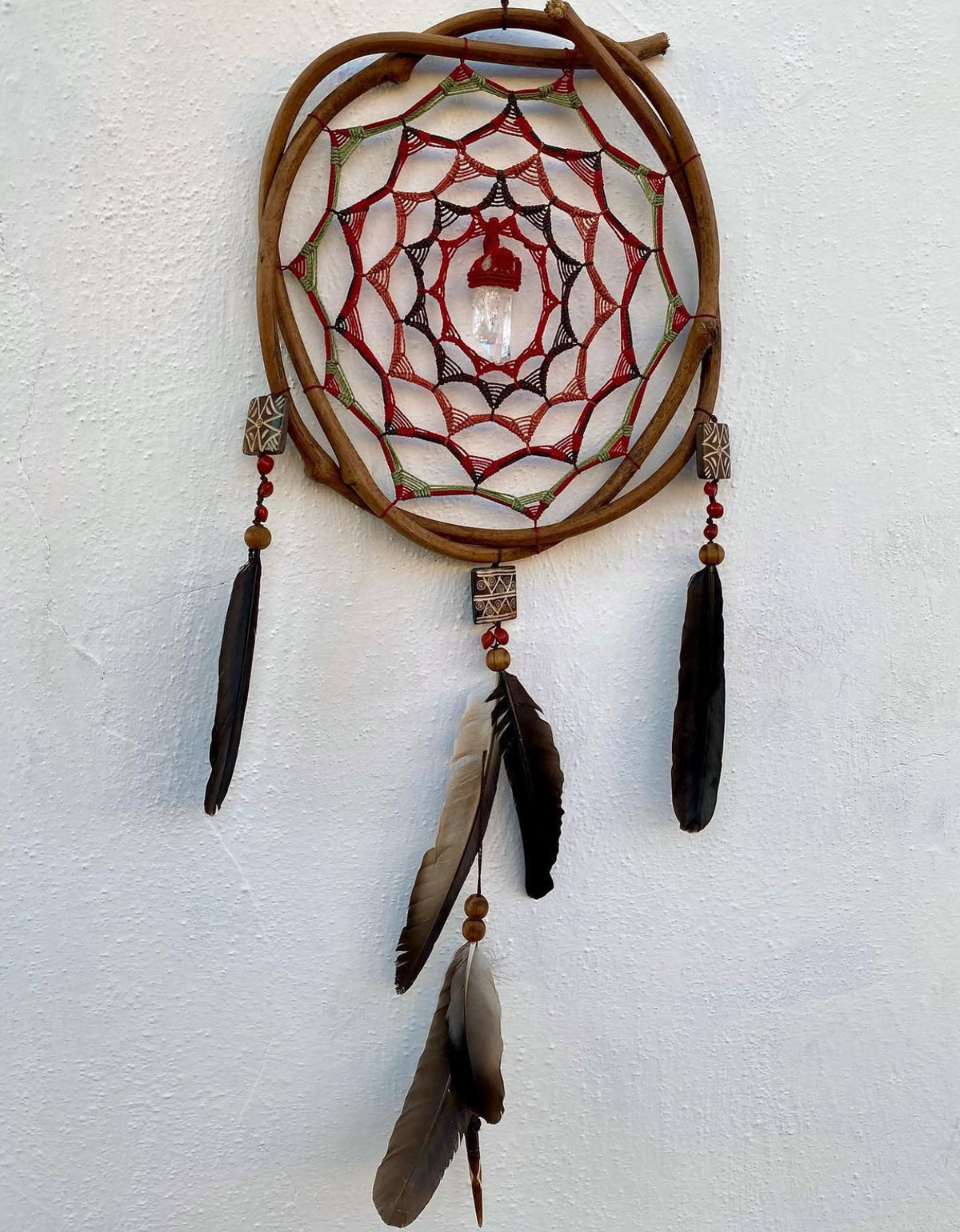 Natural Deamcatcher Red - Crystal Quartz