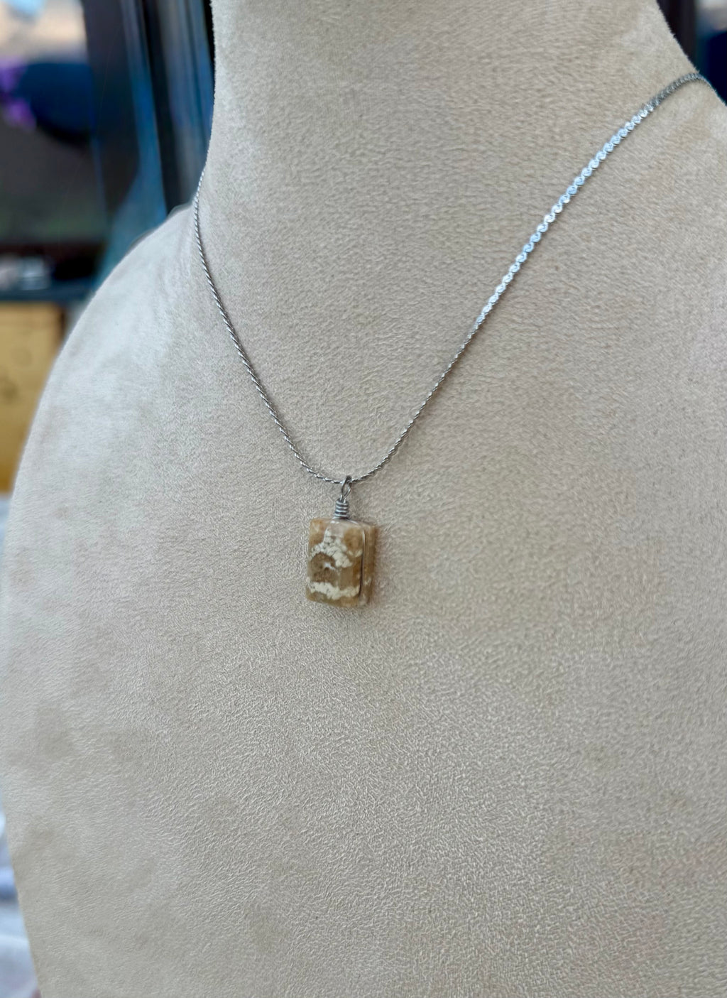 Calcite Fossil Amulet