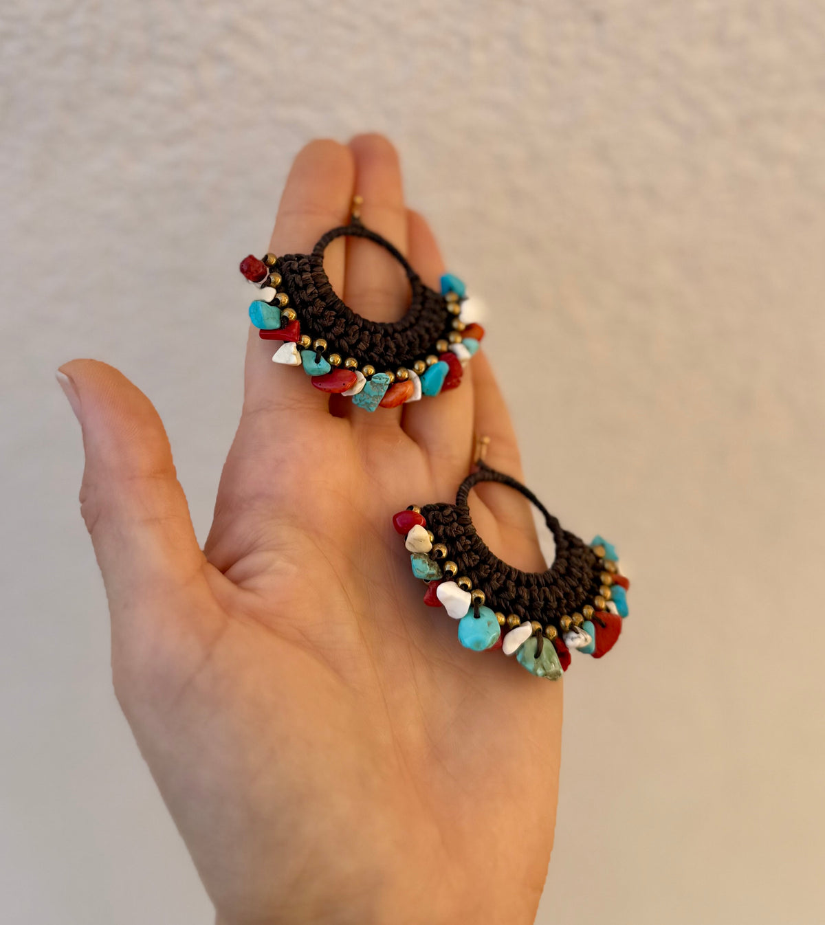 Terra Viva - Macrame Mixed Gems Earrings