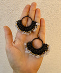 Dark Romance - Macrame Rose Quartz Earrings