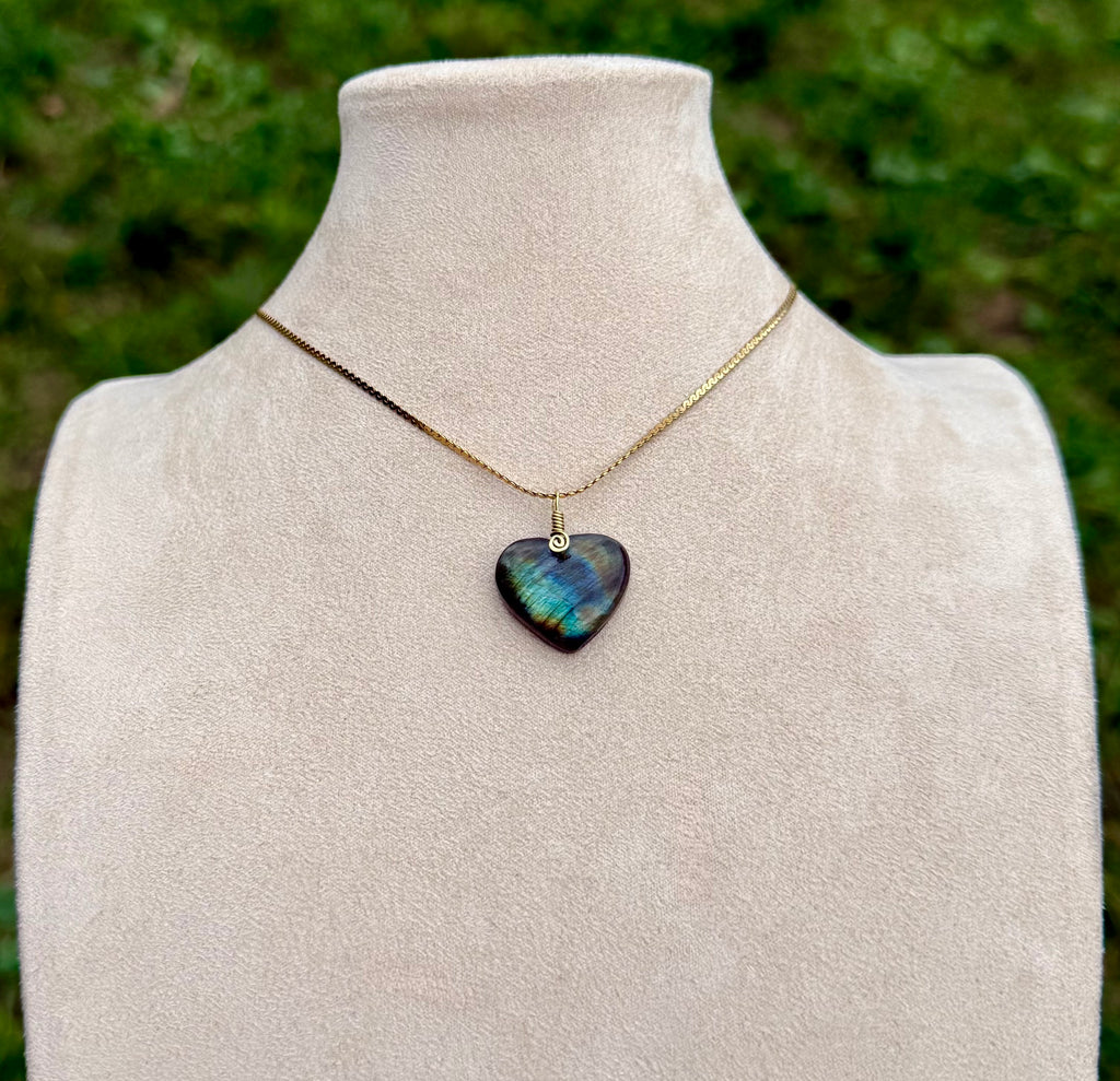 Finnish Labradorite Amulet - Heart