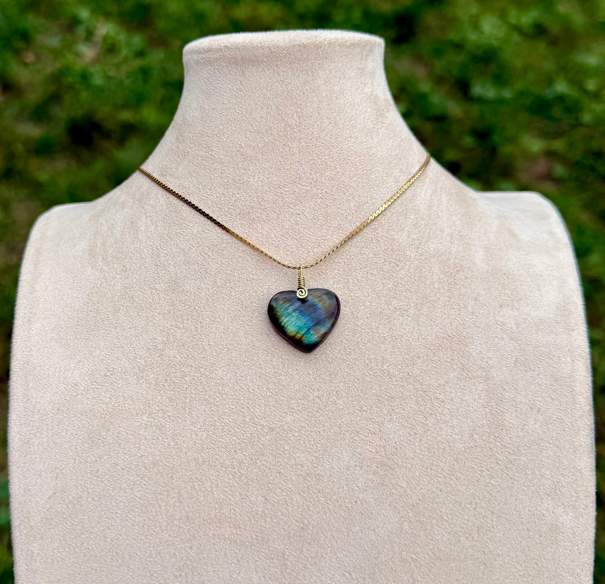 Finnish Labradorite Amulet - Heart
