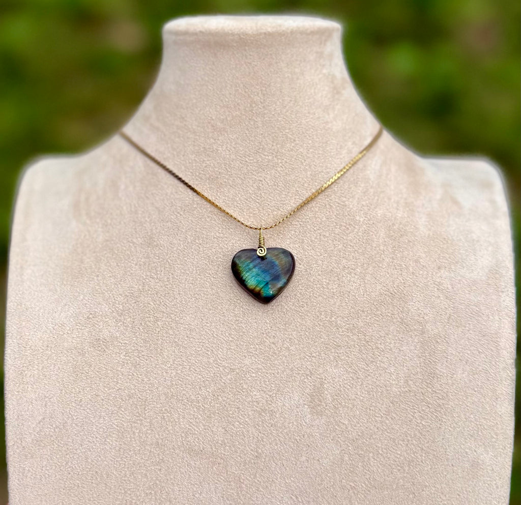 Finnish Labradorite Amulet - Heart