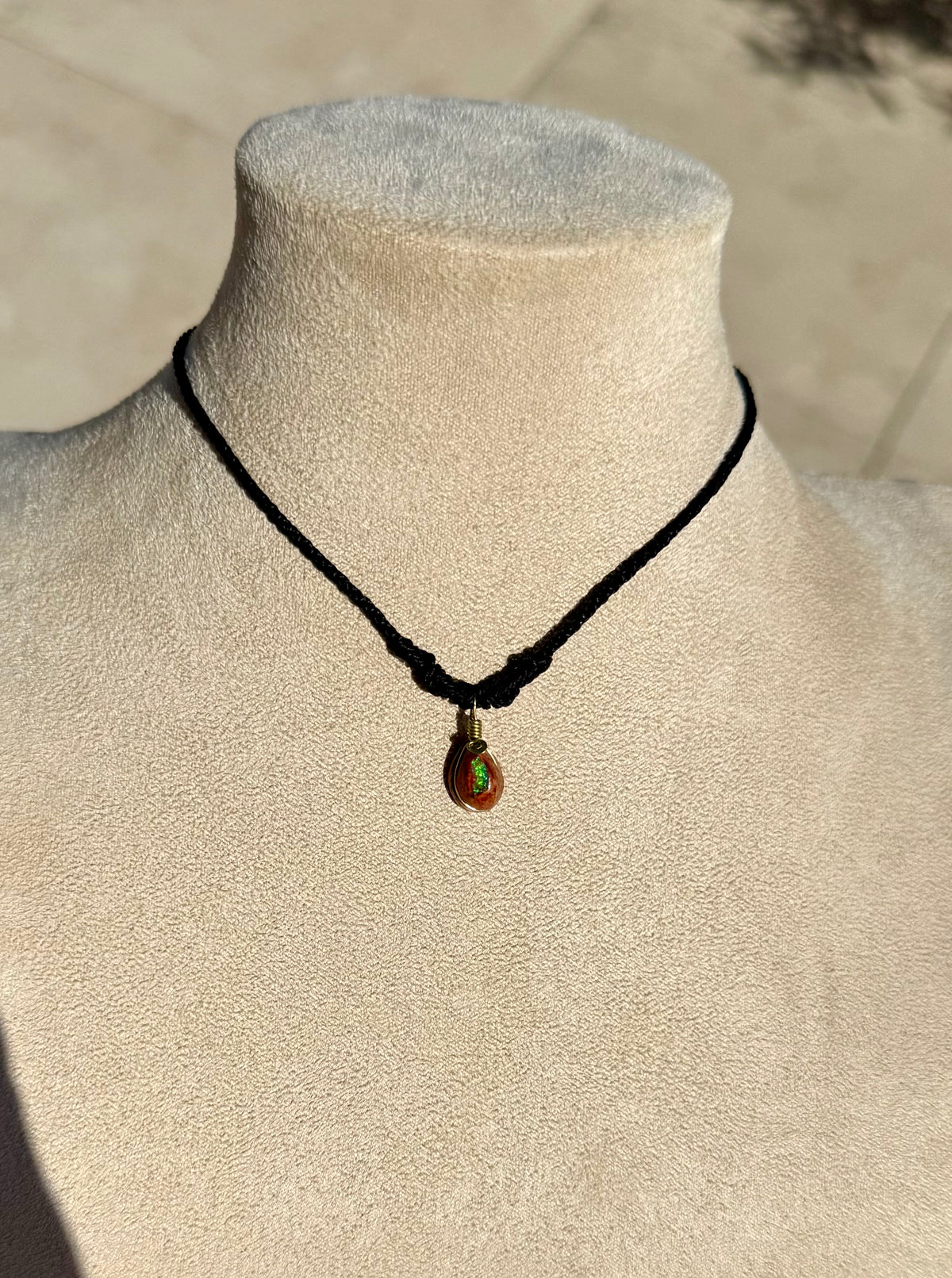 Green Fire Opal Amulet