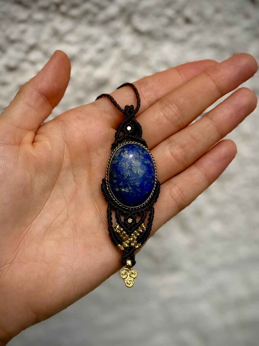 Lapis Lazuli Macrame Necklace