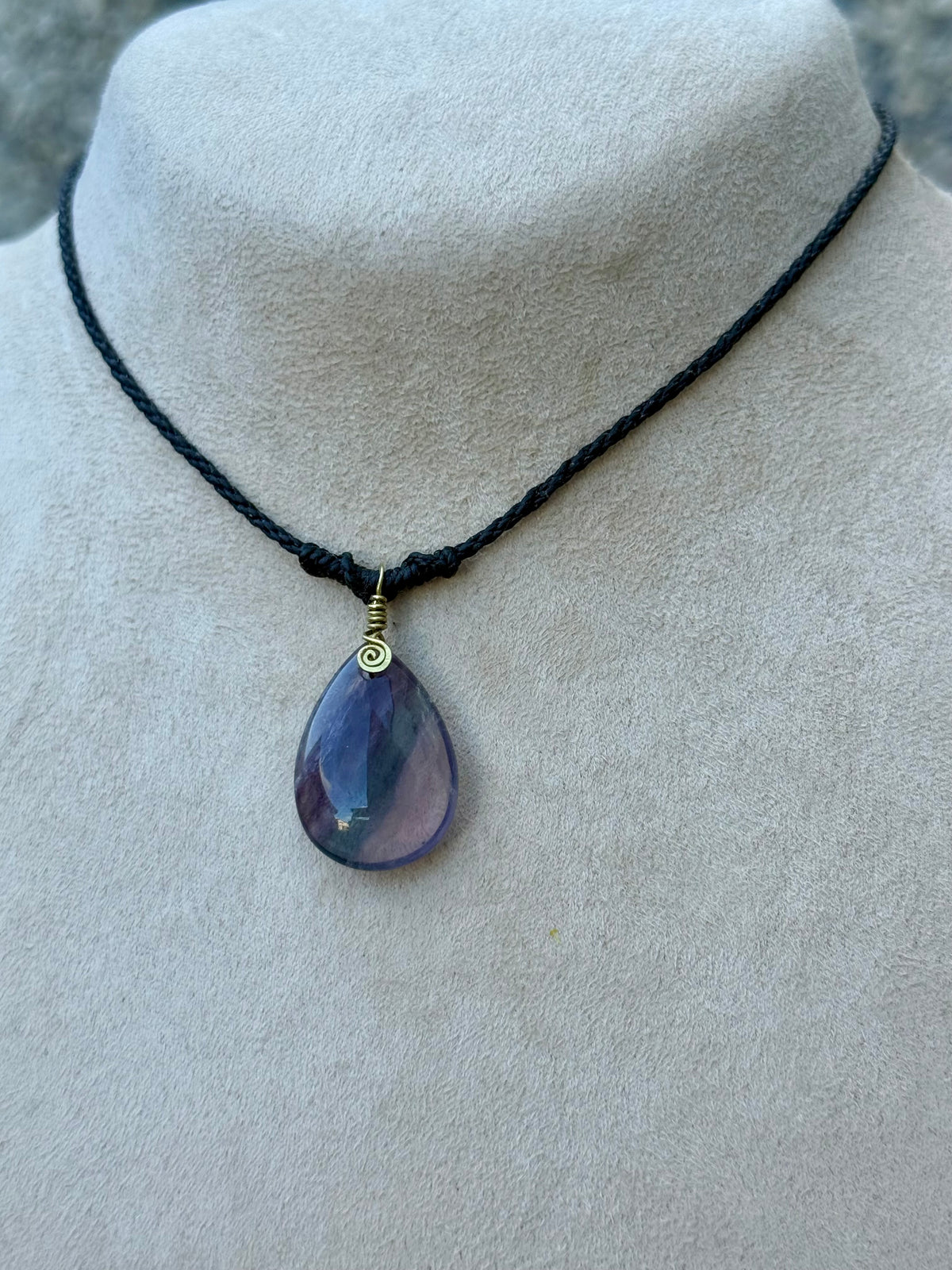 Rainbow Fluorite Amulet