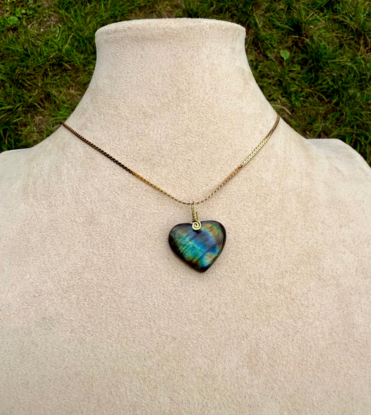 Finnish Labradorite Amulet - Heart