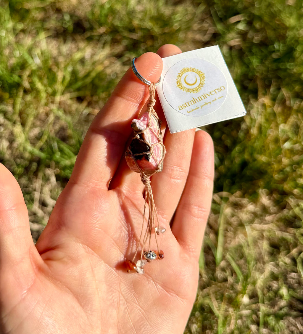 Rhodochrosite • Rutilated Quartz • Fire Agate