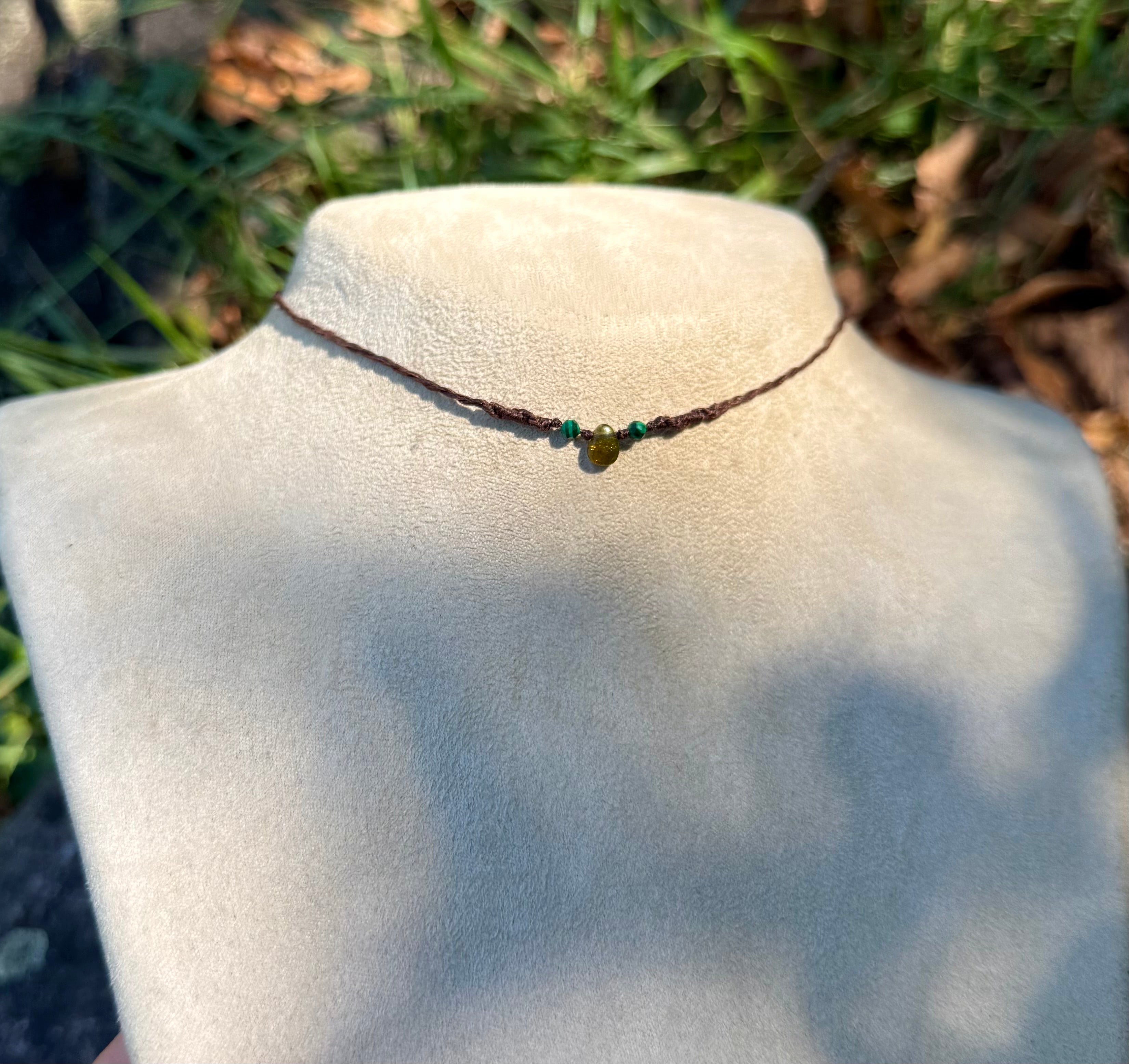Green Tourmaline & Malachite Choker
