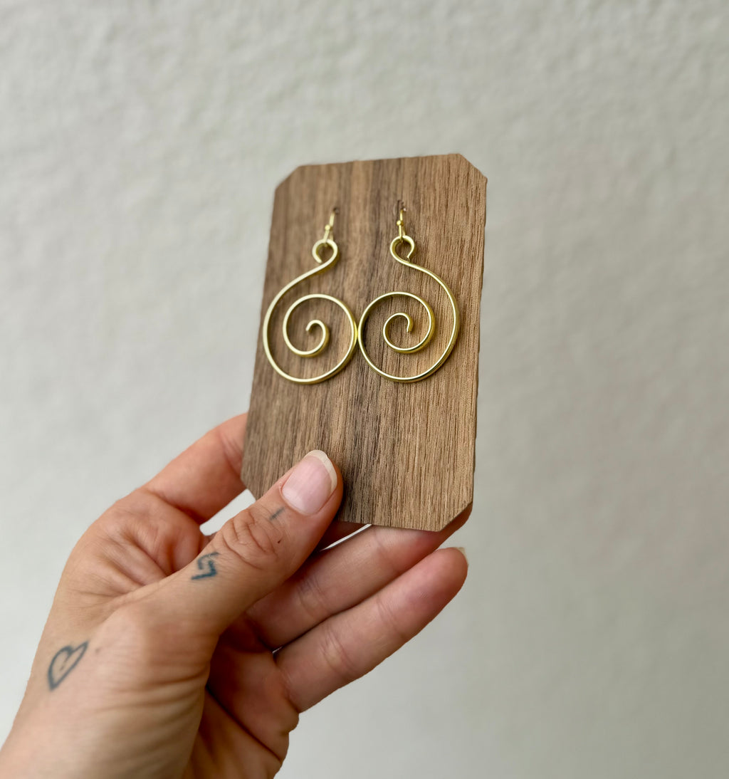 Spiral Brass Earrings