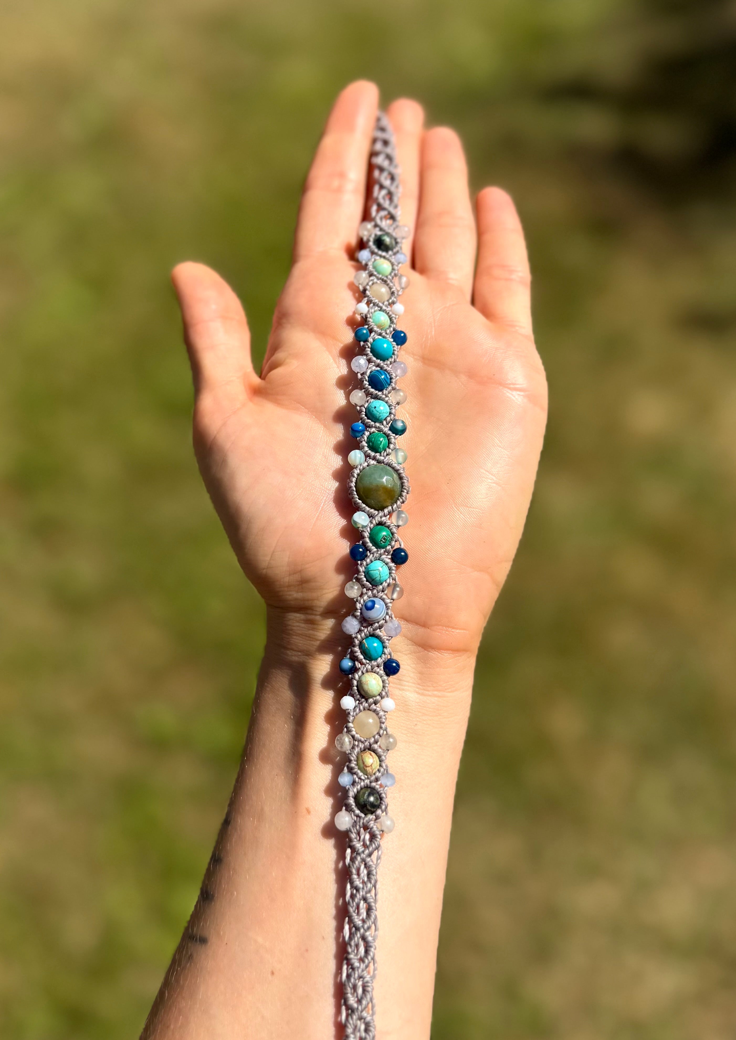 Water Spirit Gemstone Macrame Choker