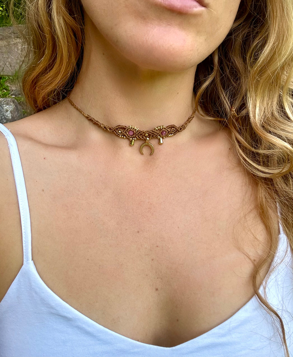 Moon Choker Pink Tourmaline
