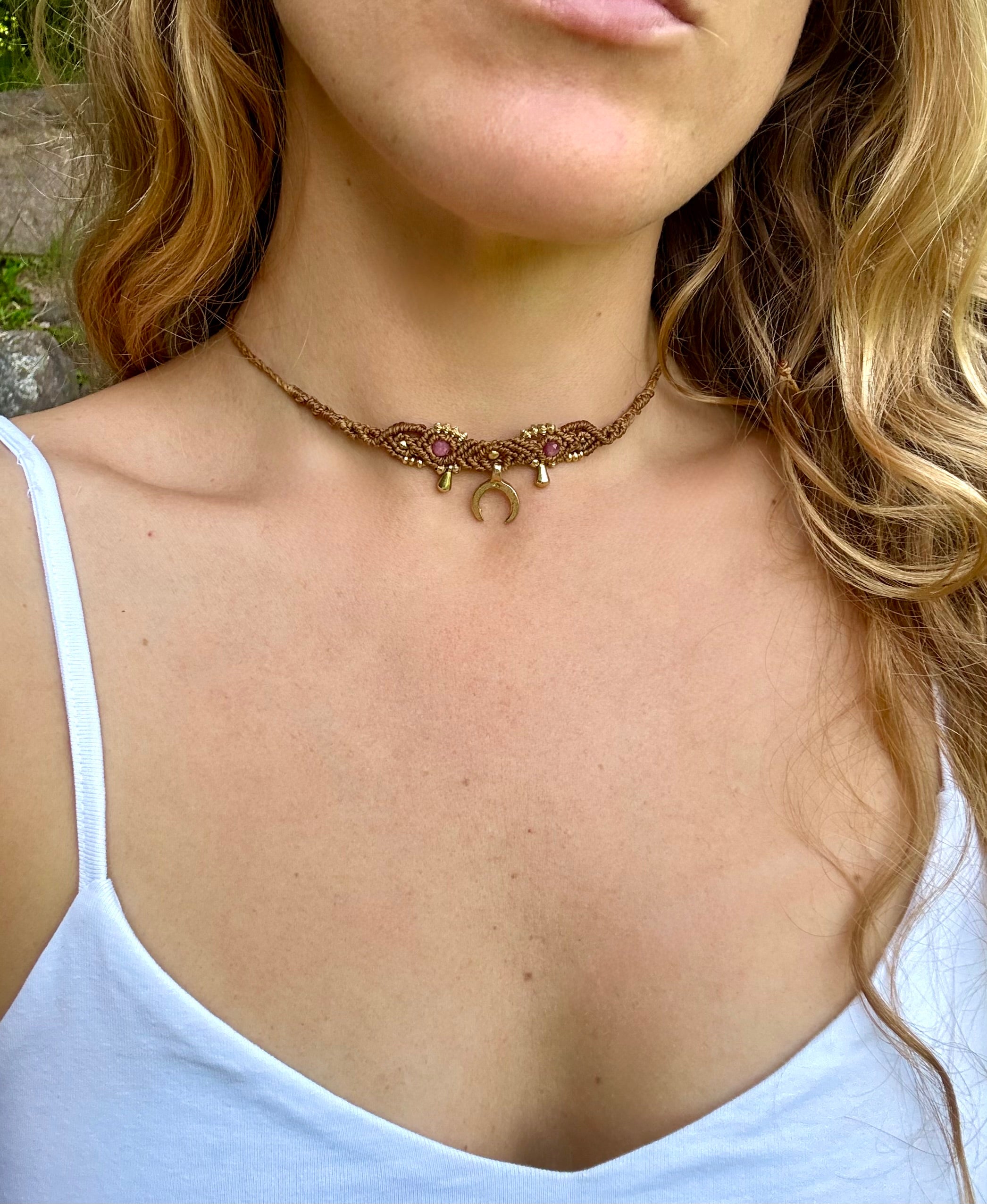 Moon Choker Pink Tourmaline