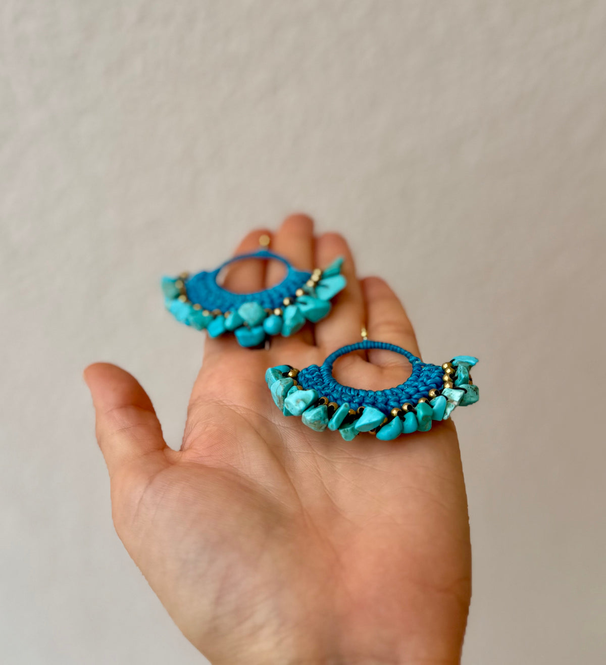 Ocean Dreams – Macrame Howlite Earrings