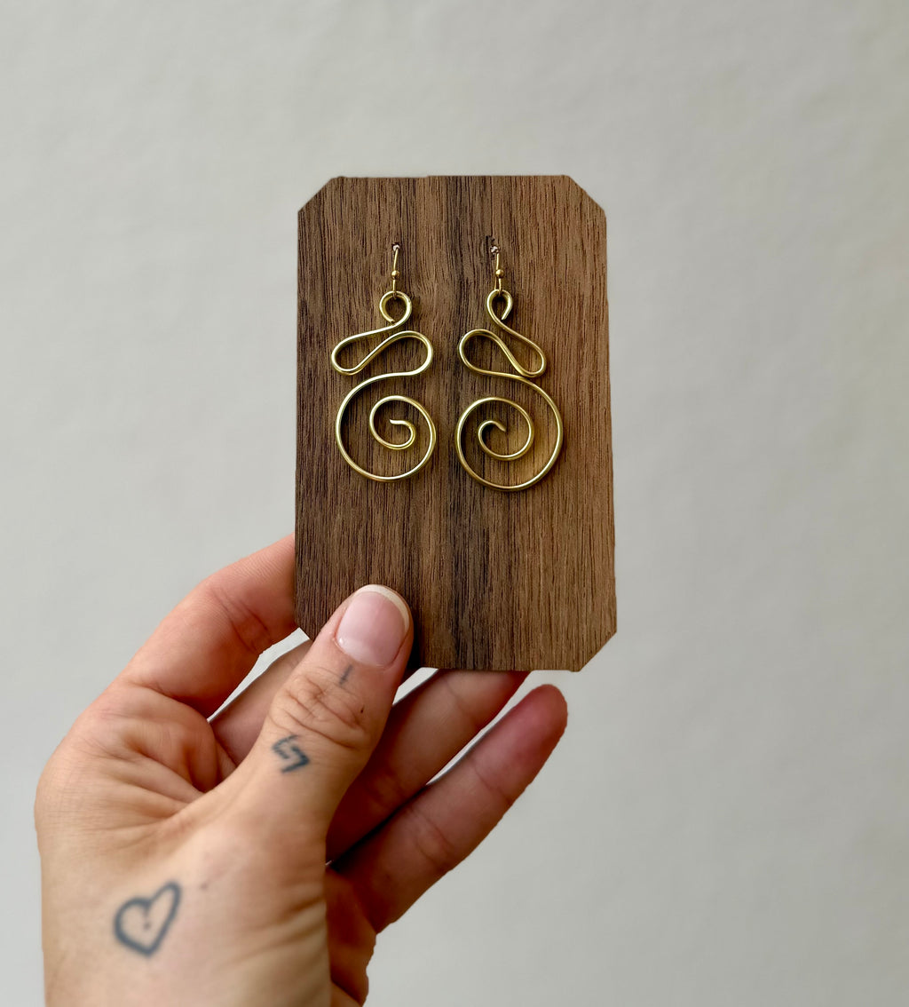 Spiral Brass Earrings