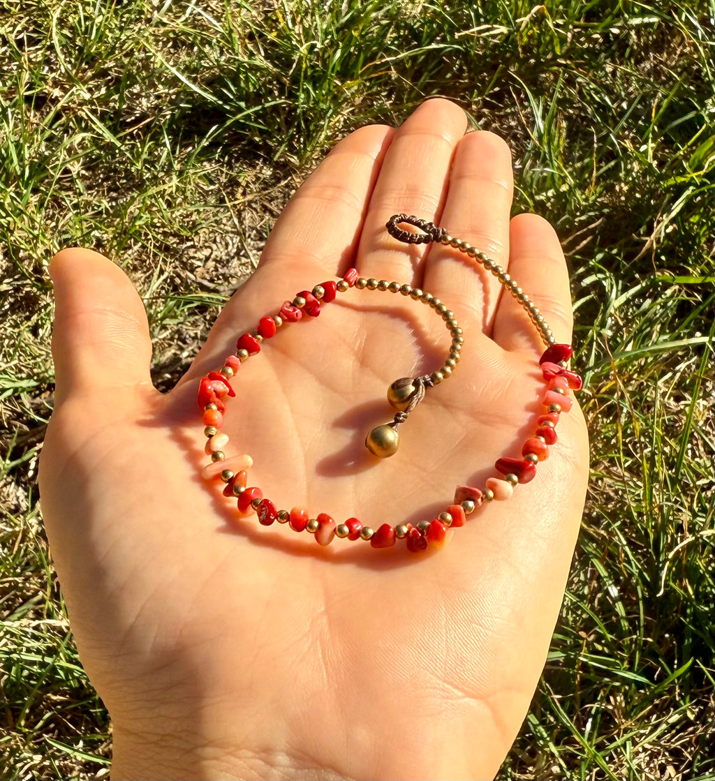 Red Coral Anklet