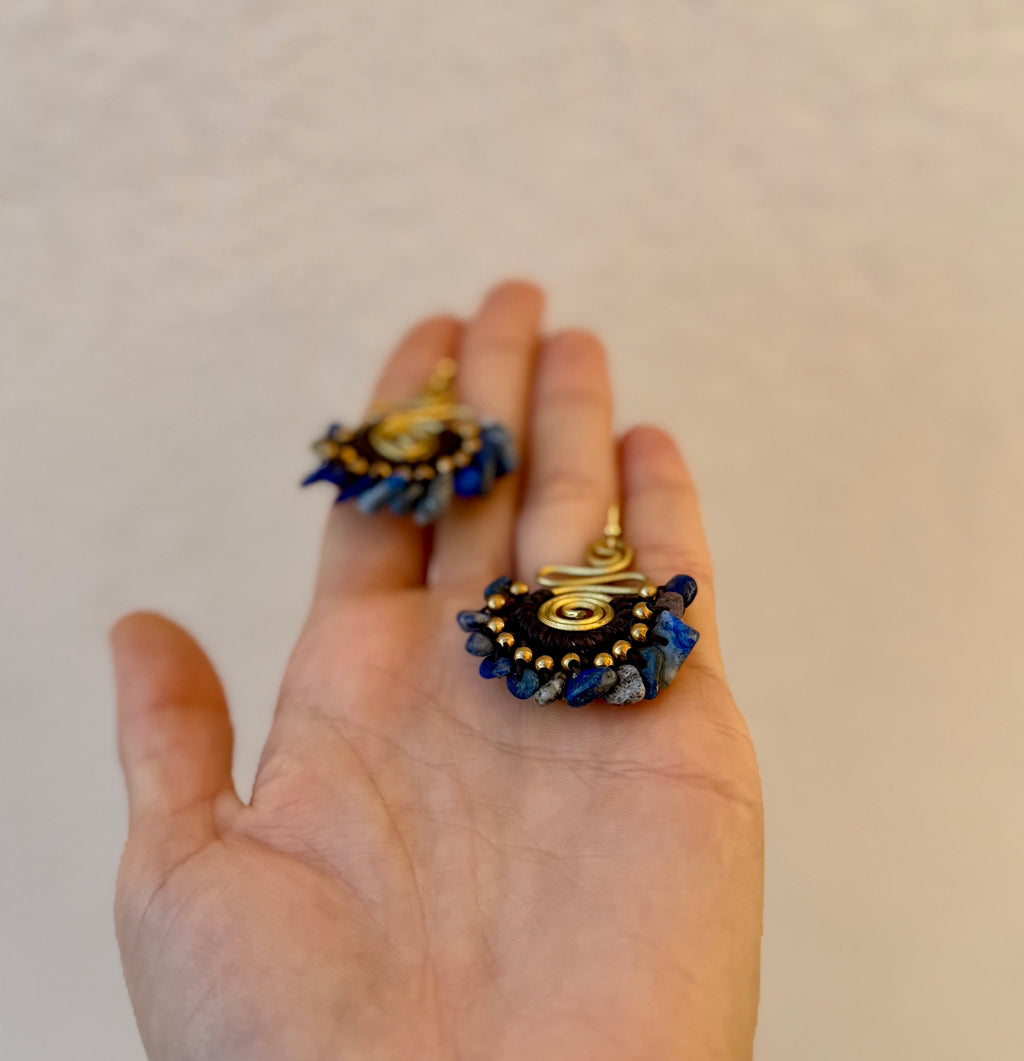 Indigo Spirit - Sodalite Spiral Earrings
