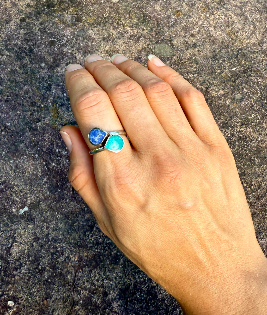 Apatite & Chrysocolla Ring