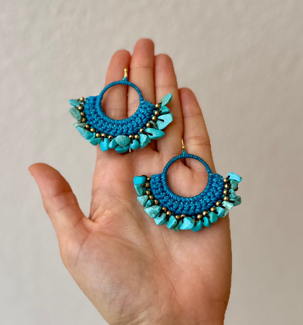 Ocean Dreams – Macrame Howlite Earrings