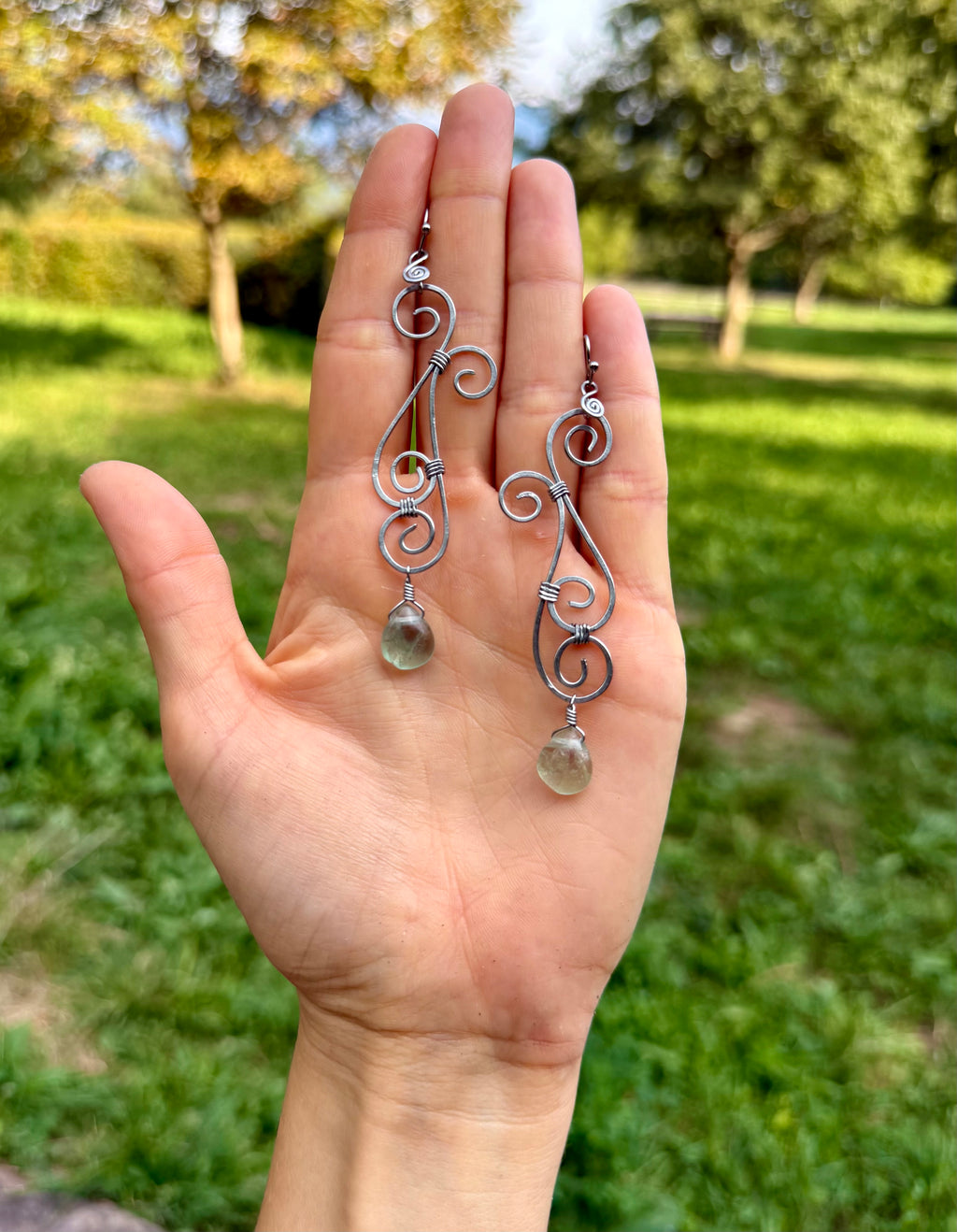 Fairy Earrings - Green Fluorite