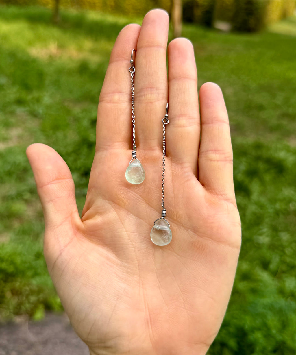 Fluorite Drop Earrings
