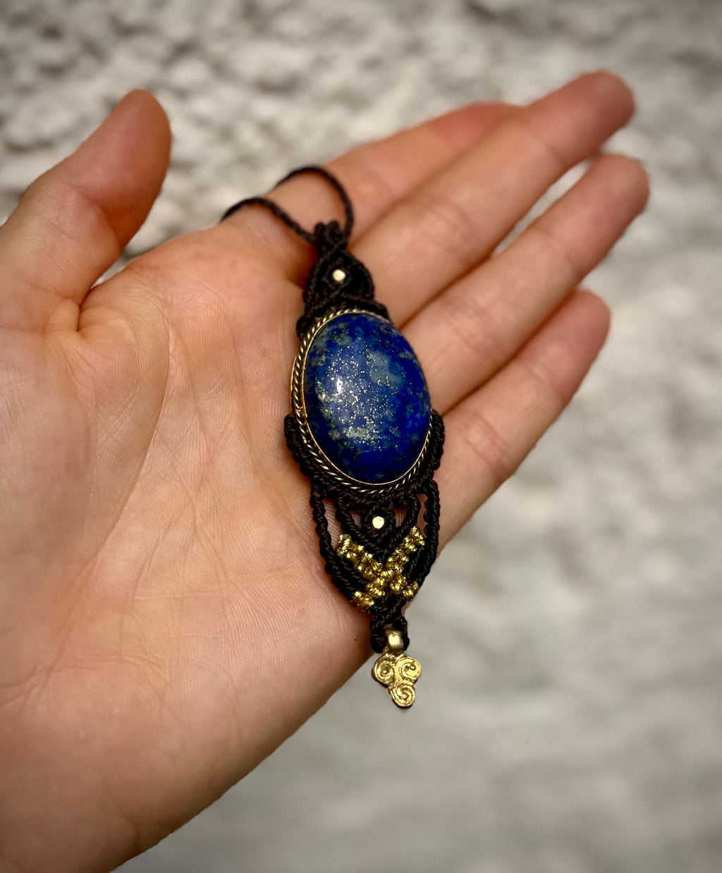 Lapis Lazuli Macrame Necklace