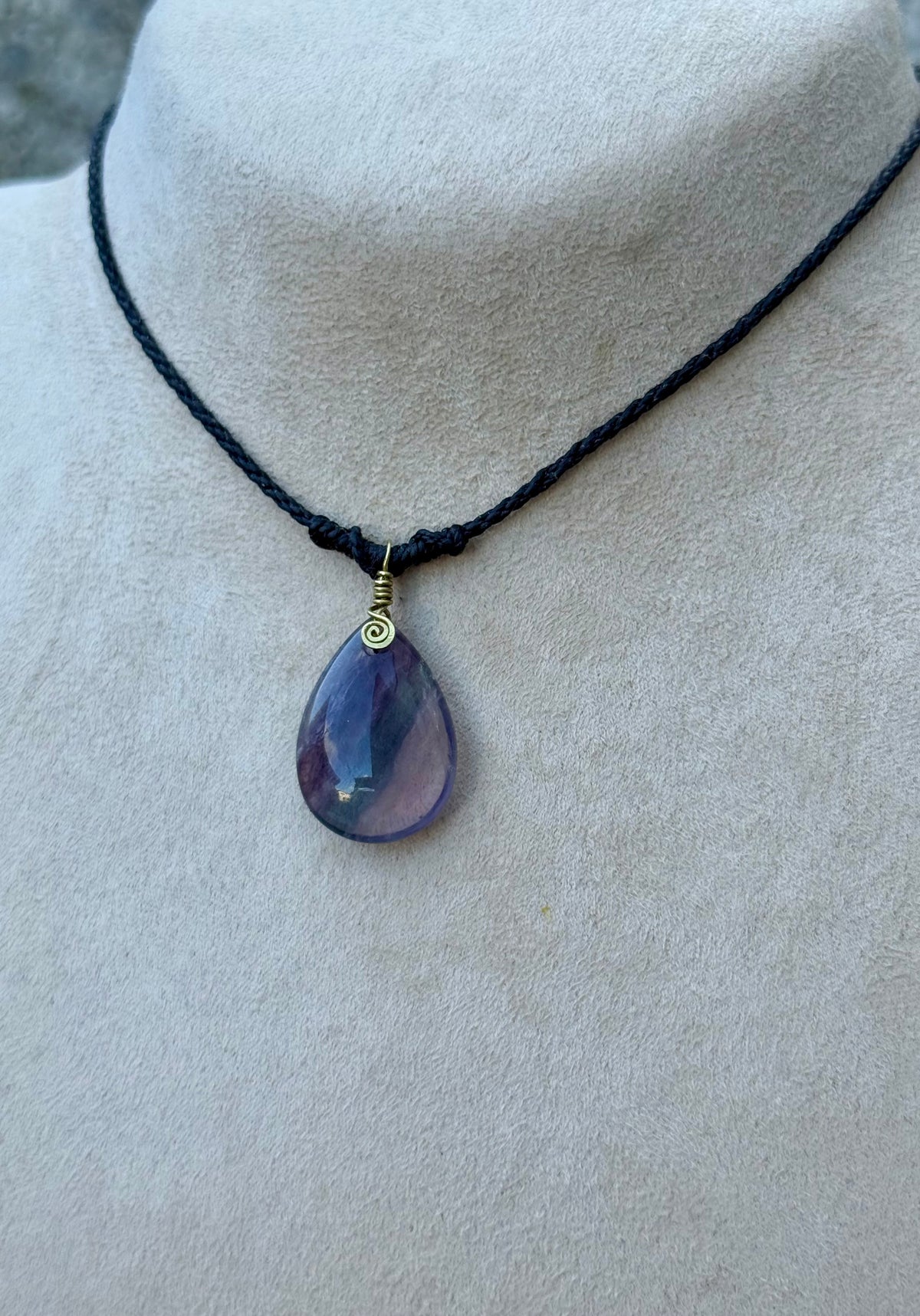 Rainbow Fluorite Amulet